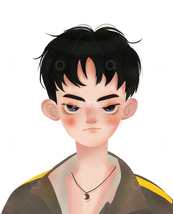 源文件下载【趣麦麦图】手绘男生头像