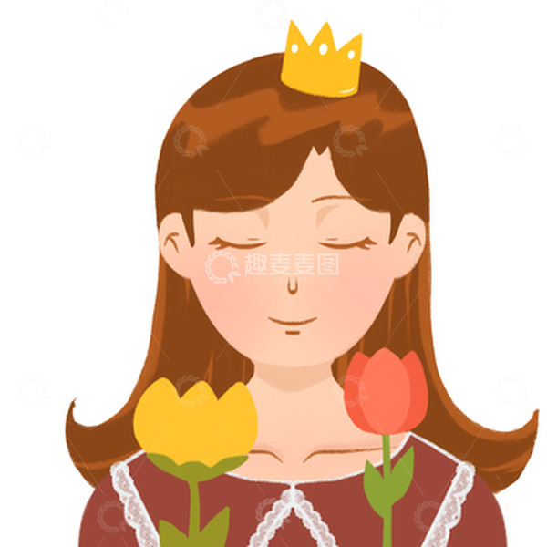 源文件下载【趣麦麦图】红色系妇女节主题女人如花一般美丽手绘图