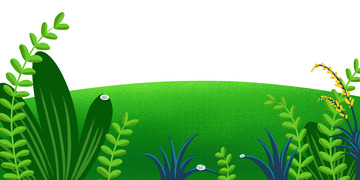 卡通手绘下过雨的草地