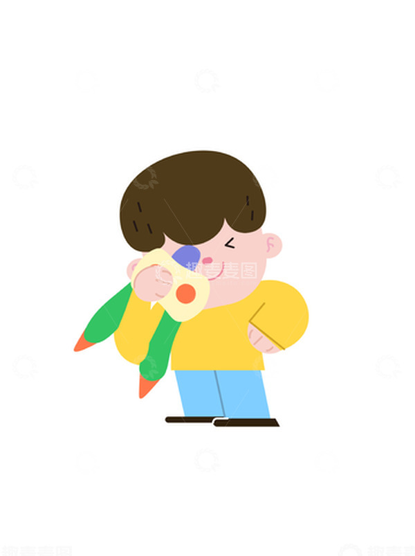 源文件下载【趣麦麦图】开学季卡通拿圆规男生