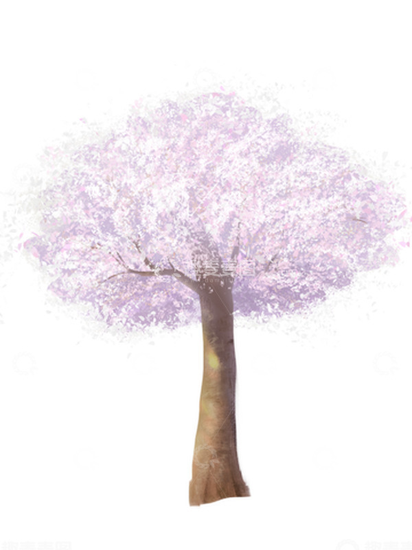 源文件下载【趣麦麦图】粉色春天浪漫樱花树植物花卉日系手绘元素