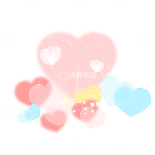源文件下载【趣麦麦图】妇女节氛围爱心点缀粉色