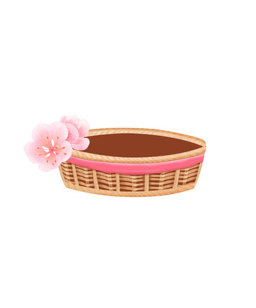 立春春天居家手绘高清竹篮花篮素材