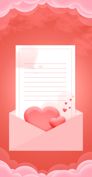 粉色红心信纸妇女节情人节背景