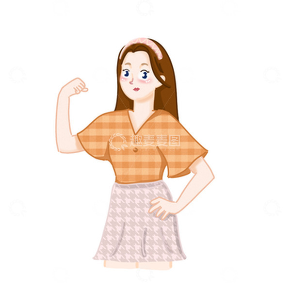 源文件下载【趣麦麦图】38妇女节女王节女神节手绘人物