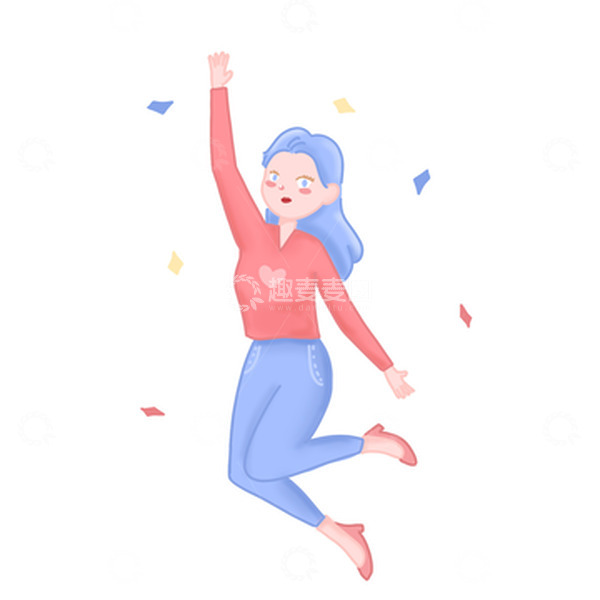 源文件下载【趣麦麦图】38妇女节女王节女神节手绘人物少女女生