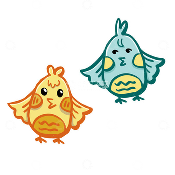 源文件下载【趣麦麦图】黄色可爱小鸟 萌趣卡通小插画