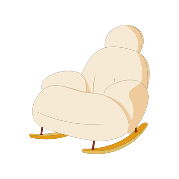 家具客厅沙发摇椅插画