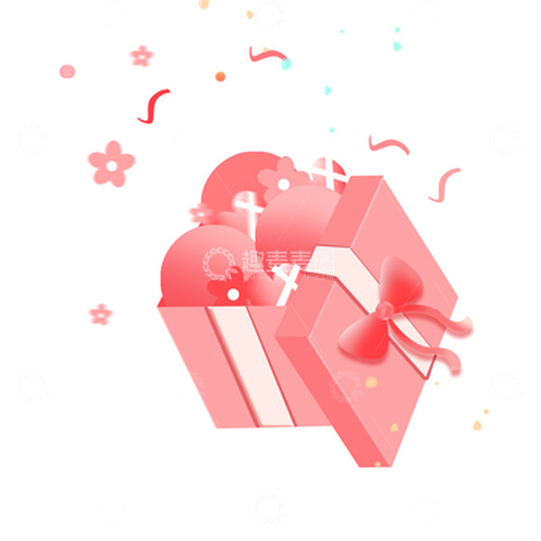 源文件下载【趣麦麦图】电商唯美女王节情人节粉色卡通礼盒