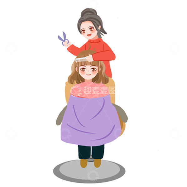 源文件下载【趣麦麦图】二月二龙抬头剪头发元素