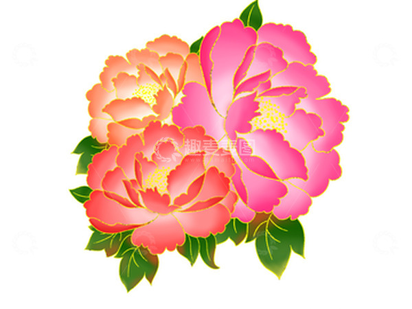 源文件下载【趣麦麦图】国潮国风富贵牡丹花