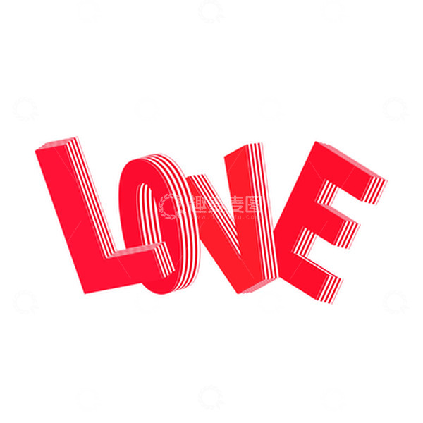 源文件下载【趣麦麦图】-粉色情人节LOVE可编辑立体字
