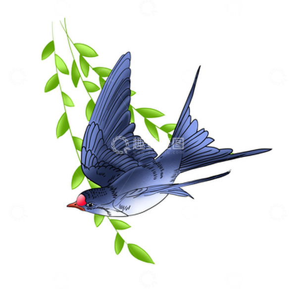 源文件下载【趣麦麦图】手绘春天燕子素材国风中国风插画