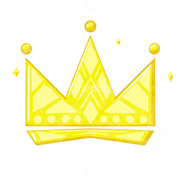 源文件下载【趣麦麦图】黄色皇冠几何图形扁平化纹理手绘元素