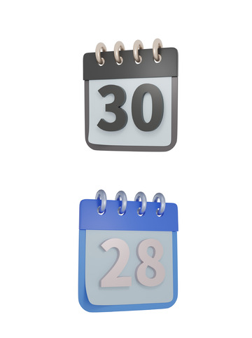 3D日历挂历标签图标立体模型卡通元素