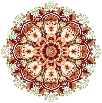 红黄绿 敦煌 传统纹样 旋转对称 元素