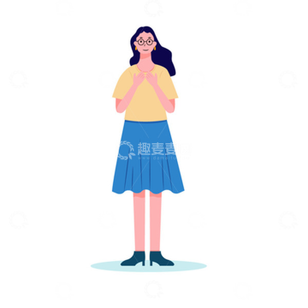 源文件下载【趣麦麦图】人物形象ip扁平风办公女