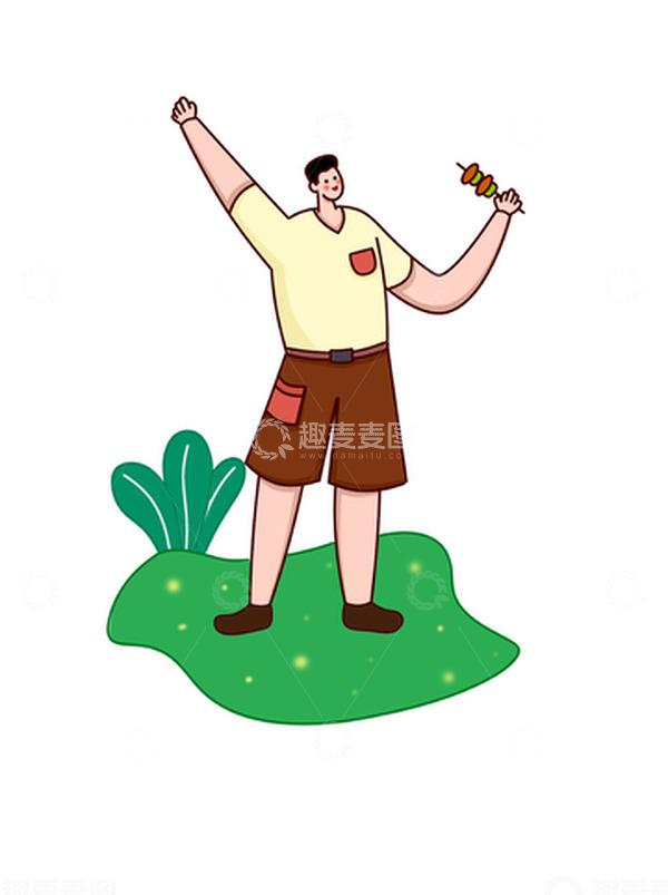 源文件下载【趣麦麦图】春天人物形象IP户外活动扁平风