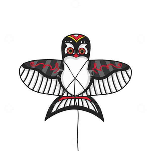 源文件下载【趣麦麦图】猫头鹰风筝春天春游郊游游玩