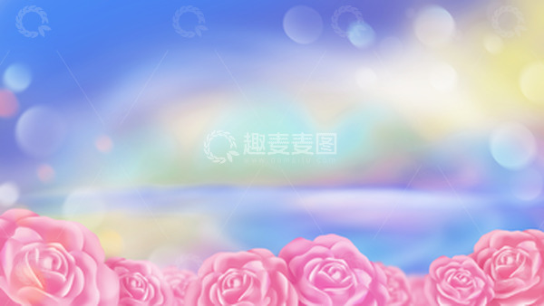 源文件下载【趣麦麦图】粉色玫瑰花唯美天空背景