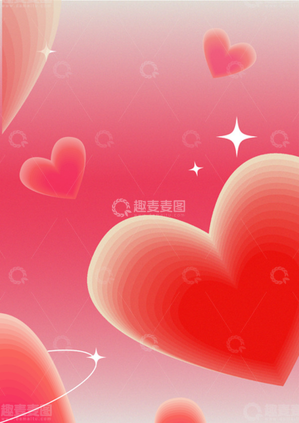 源文件下载【趣麦麦图】弥散风七夕情人节爱心背景