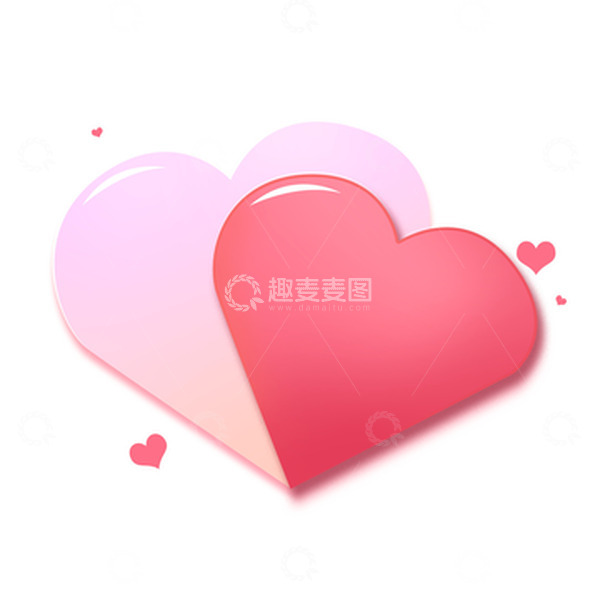 源文件下载【趣麦麦图】-双爱心情人节爱心粉色桃心妇女节对妈妈的爱