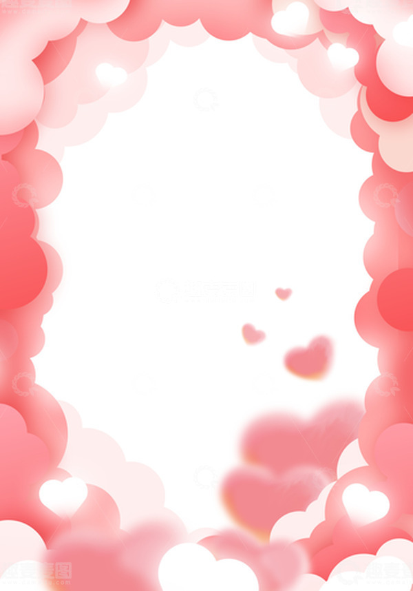 源文件下载【趣麦麦图】粉色卡通可爱爱心情人节装饰纹理边框