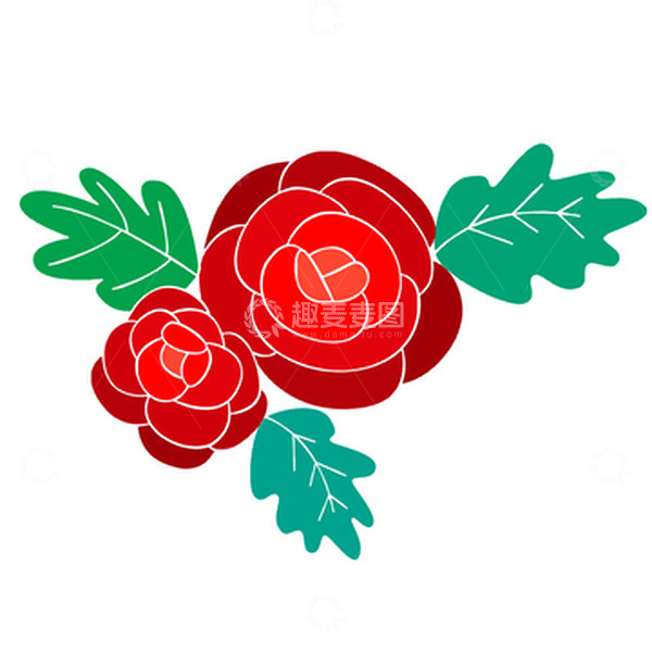 源文件下载【趣麦麦图】红色玫瑰装饰元素