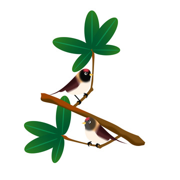 春天植物鸟儿元素