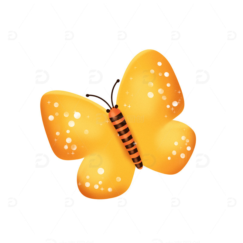 春天小清新黄色蝴蝶昆虫春游