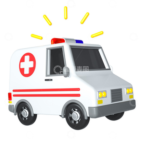 源文件下载【趣麦麦图】3d立体救护车装饰元素