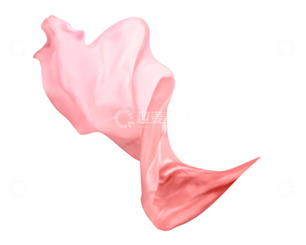 源文件下载【趣麦麦图】-粉色曲线绸布缎带