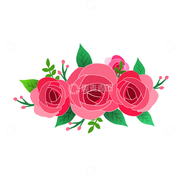 源文件下载【趣麦麦图】粉色女生节玫瑰花妇女节花束