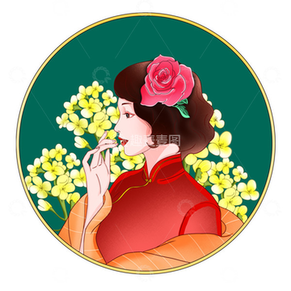 源文件下载【趣麦麦图】手绘妇女节女王节美女插画