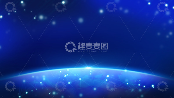 源文件下载【趣麦麦图】-蓝色星辰大海地球海报背景
