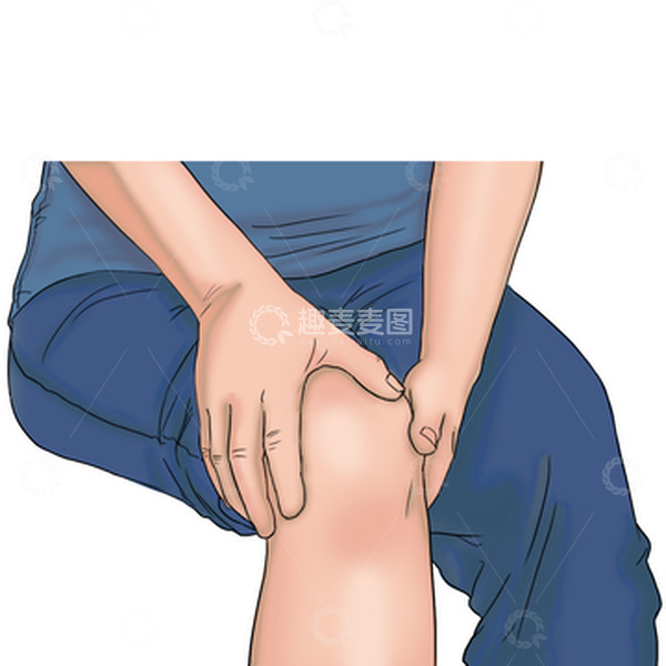 源文件下载【趣麦麦图】手扶膝盖滑膜炎撕裂半月板人骨结构痛酸胀