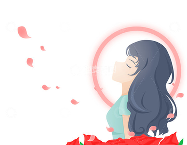 源文件下载【趣麦麦图】妇女节唯美人物手绘矢量
