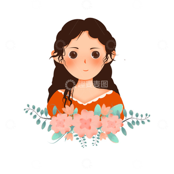 源文件下载【趣麦麦图】38妇女节手绘人物