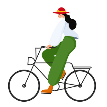 春天骑车郊游旅行元素