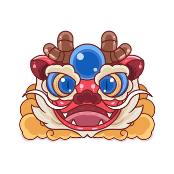 狮子头头祥云元素