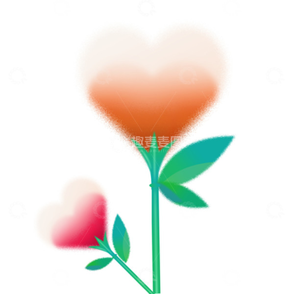 源文件下载【趣麦麦图】玫瑰花爱心植物元素