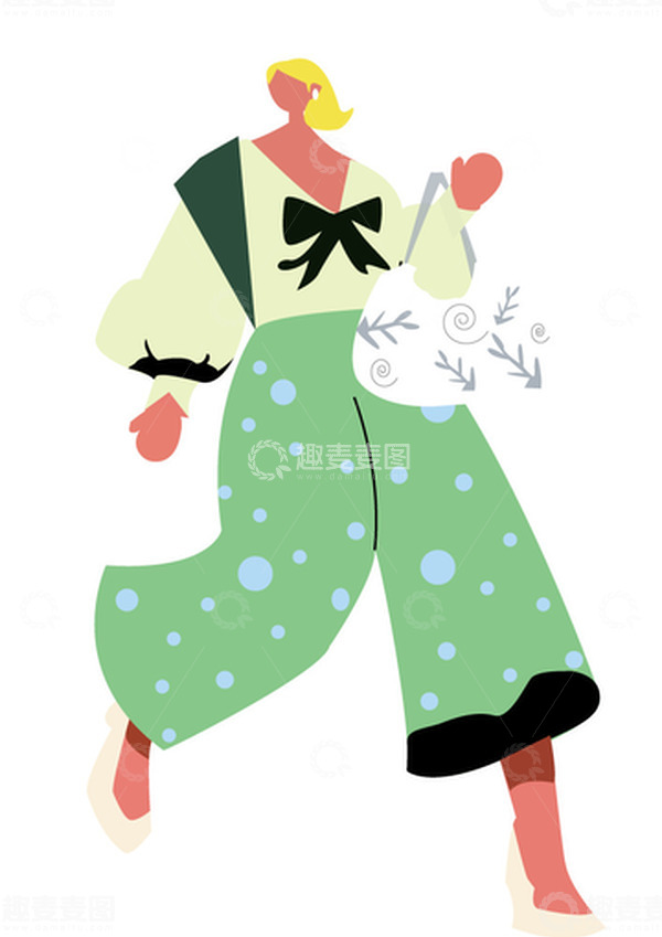 源文件下载【趣麦麦图】矢量扁平化人物时尚女性购物
