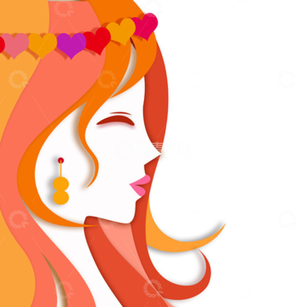 源文件下载【趣麦麦图】卡通剪纸妇女节元素