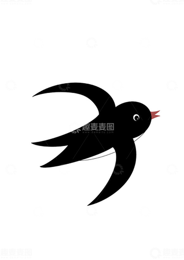 源文件下载【趣麦麦图】-春天小燕子元素鸟