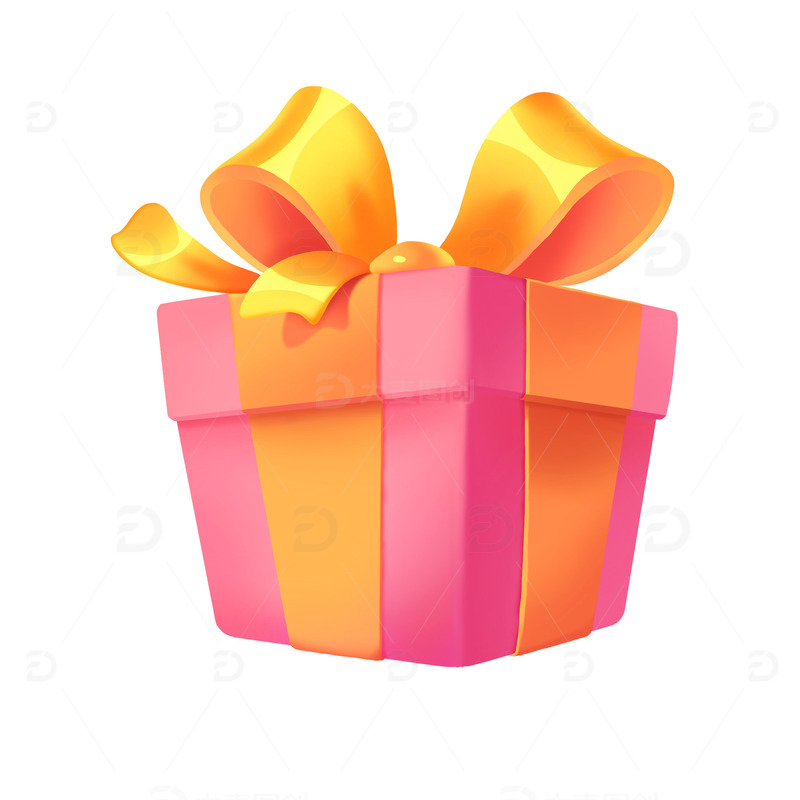 手绘微立体电商促销活动礼盒盒子