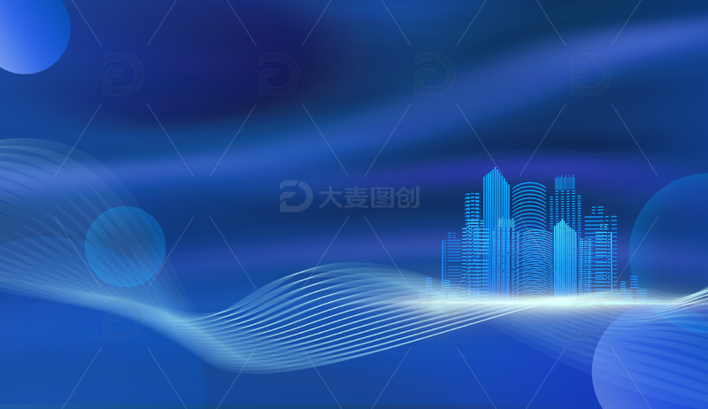 源文件下载【趣麦麦图】蓝色科技未来城市