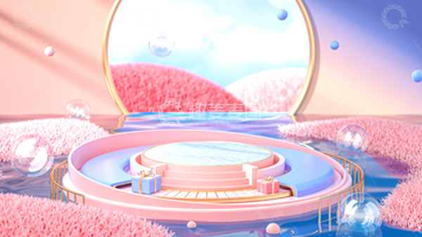 源文件下载【趣麦麦图】女神节妇女节粉色C4D场景