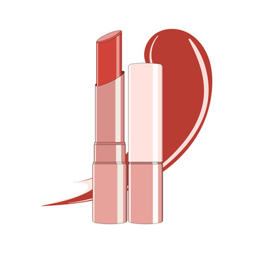 口红化妆品插画