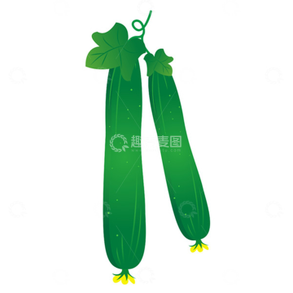 源文件下载【趣麦麦图】新鲜黄瓜卡通手绘图