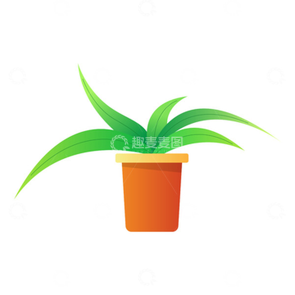 源文件下载【趣麦麦图】绿色小清新春天绿植扁平矢量素材